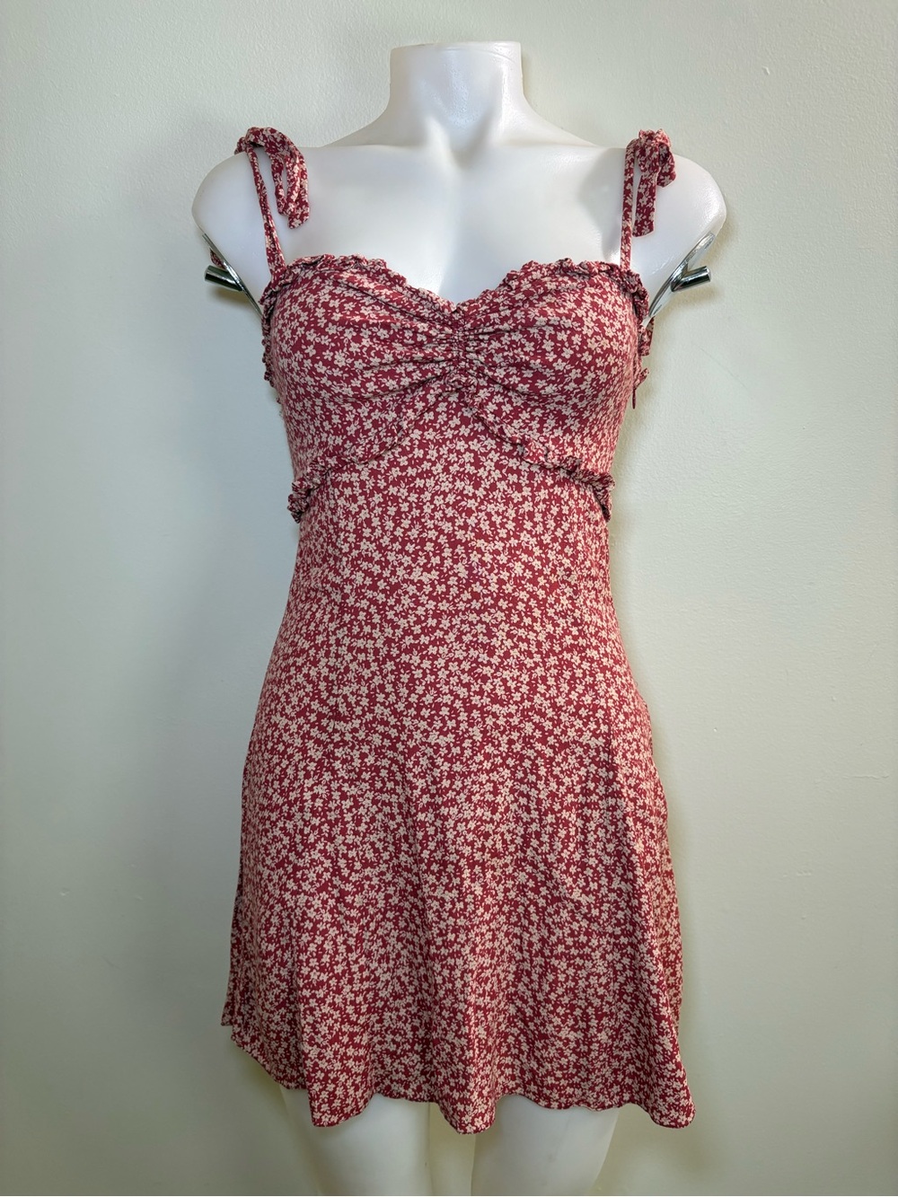 Free People Rose Mini Dress with White Ditsy Floral